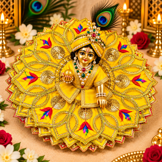 Vrajika Divine Poshak for Laddu Gopal Ji, Size 5