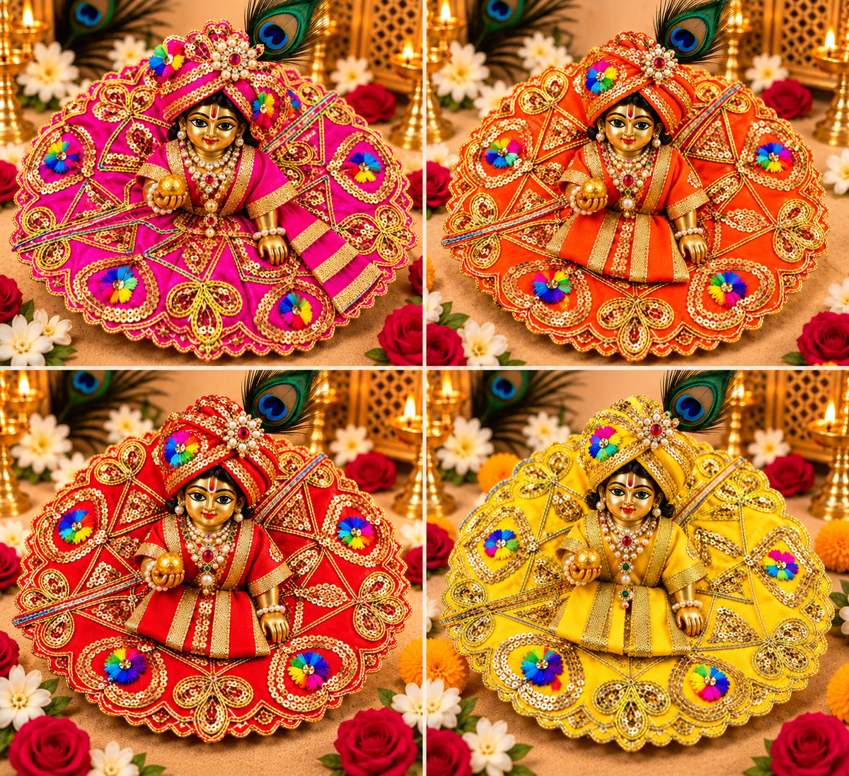 Vrajika Divine Poshak for Laddu Gopal Ji, Size 1
