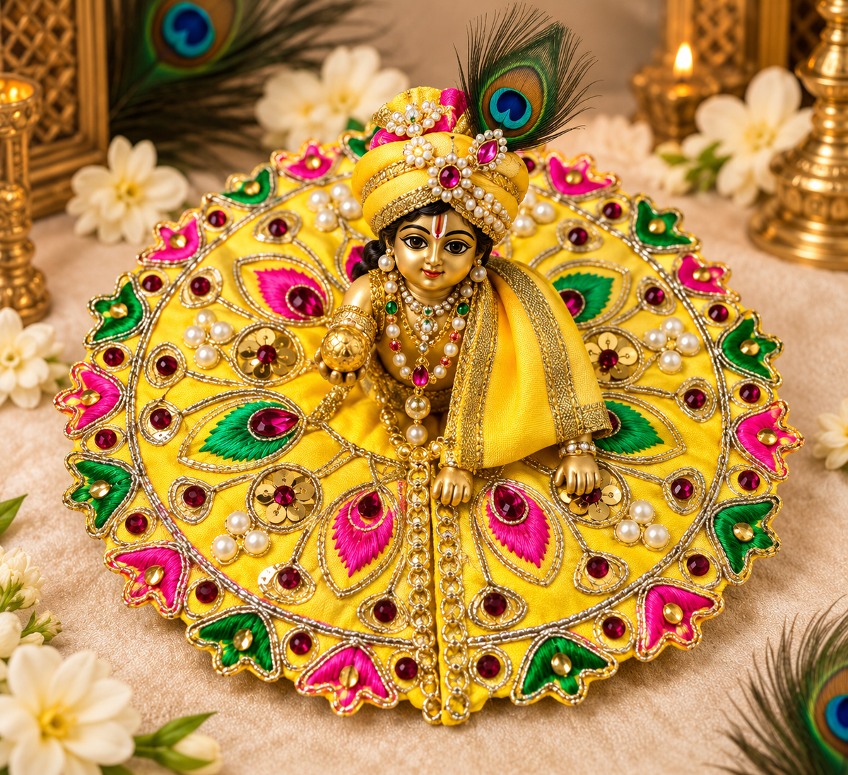 Vrajika Divine Poshak for Laddu Gopal Ji, Size 2