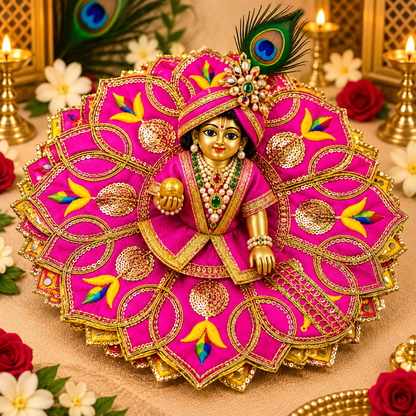 Vrajika Divine Poshak for Laddu Gopal Ji, Size 5