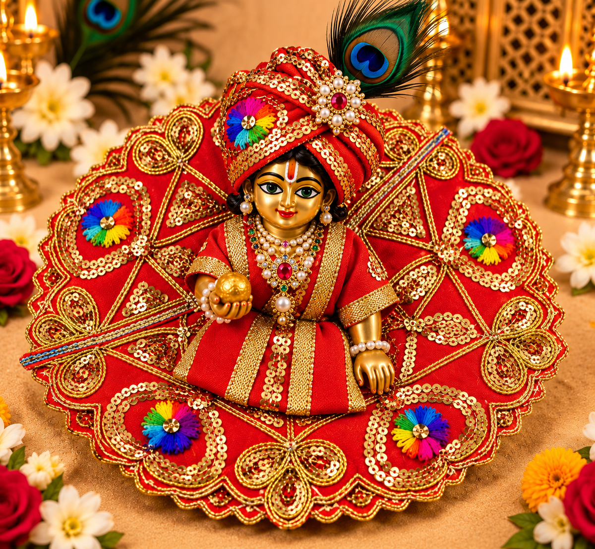 Vrajika Divine Poshak for Laddu Gopal Ji, Size 1