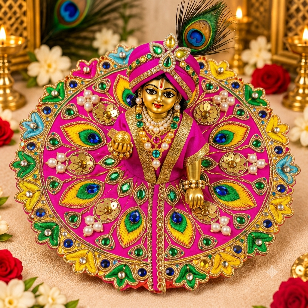 Vrajika Divine Poshak for Laddu Gopal Ji, Size 2