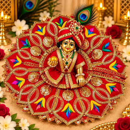 Vrajika Divine Poshak for Laddu Gopal Ji, Size 5