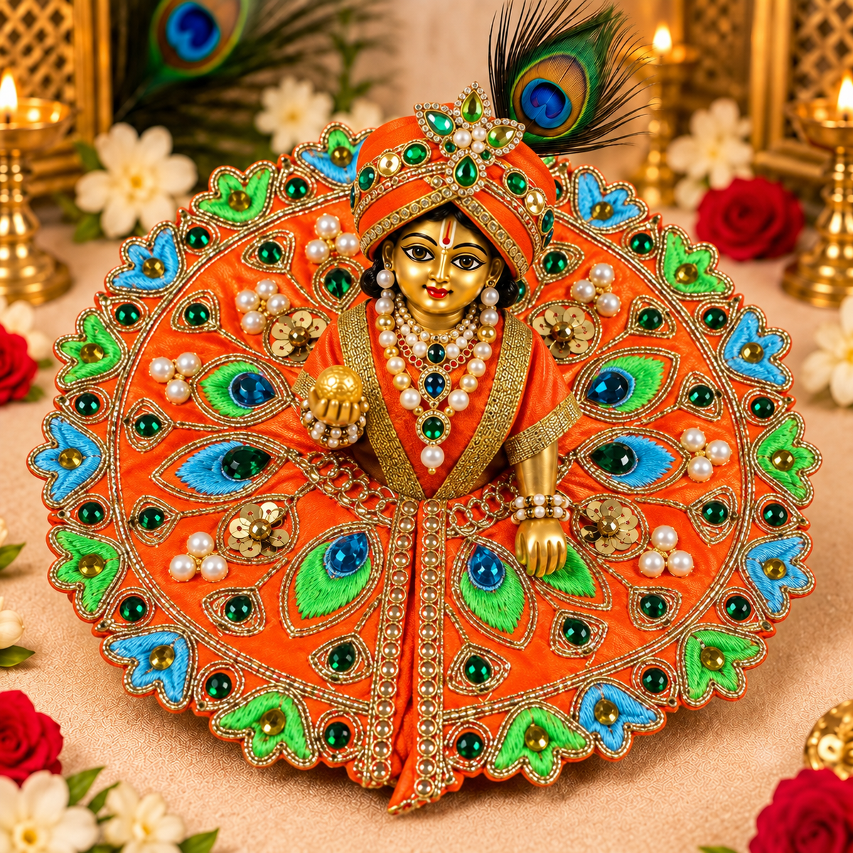 Vrajika Divine Poshak for Laddu Gopal Ji, Size 2