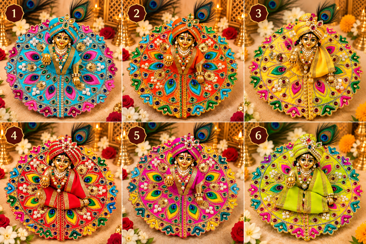 Vrajika Divine Poshak for Laddu Gopal Ji, Size 2
