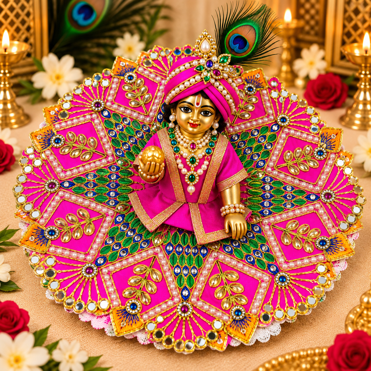 Vrajika Divine Poshak for Laddu Gopal Ji, Size 6